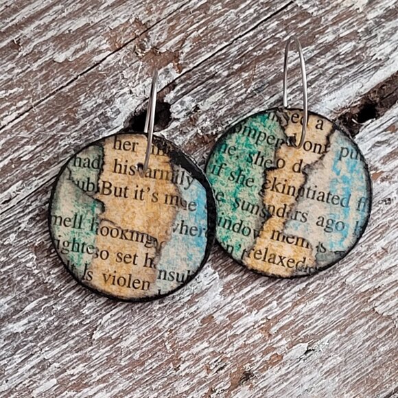 Handcrafted Colourful Paper Earrings - Picture 1 of 4